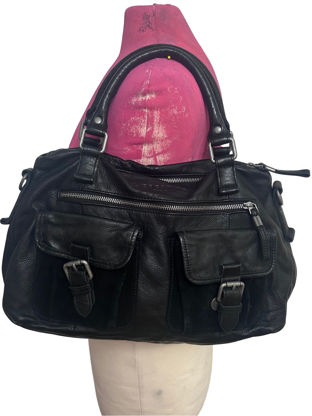 🖤MAKE OFFER🖤 Liebeskind Black Leather Suede Satchel Buckle Pockets Purse Bag